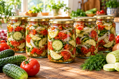 2 стакана кипятка - и салат на зиму "По-южному" выходит вкуснее огурцов: даже 50 банок будет мало