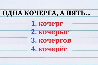 "Пять кочерёг" или "пять кочерг": лишь единицы ставят форму верно — а вы справитесь?